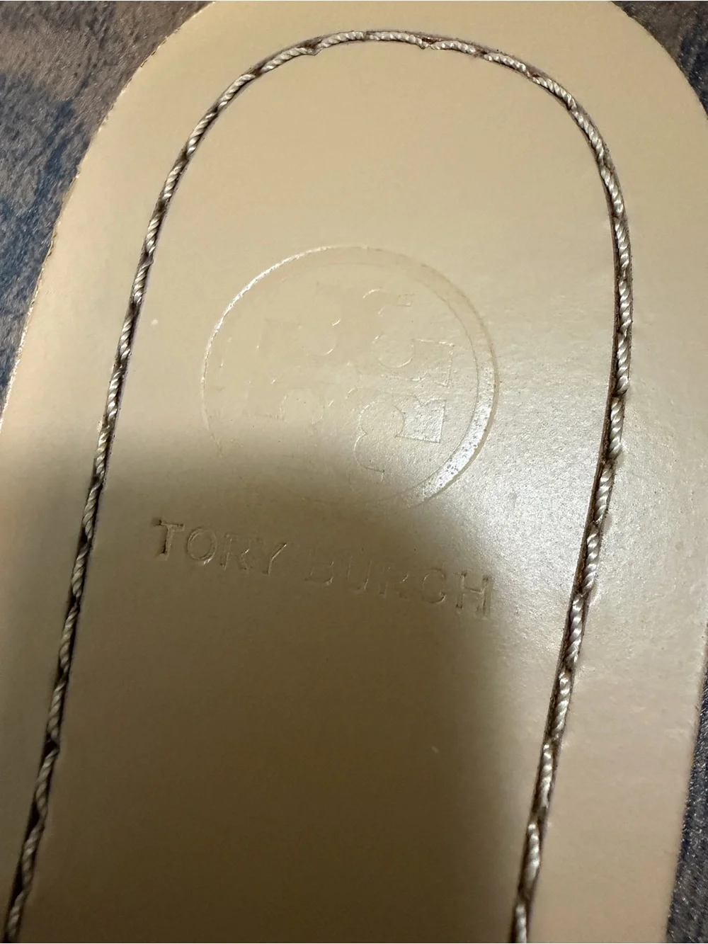 Tory Burch Tan Leather Sandals with Multicolor Braided Straps